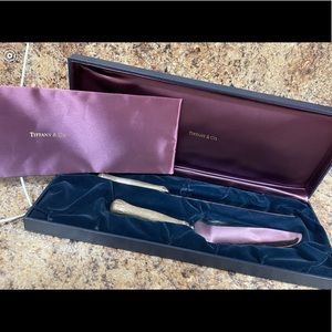 Tiffany and co sterling silver cake knife set with original box